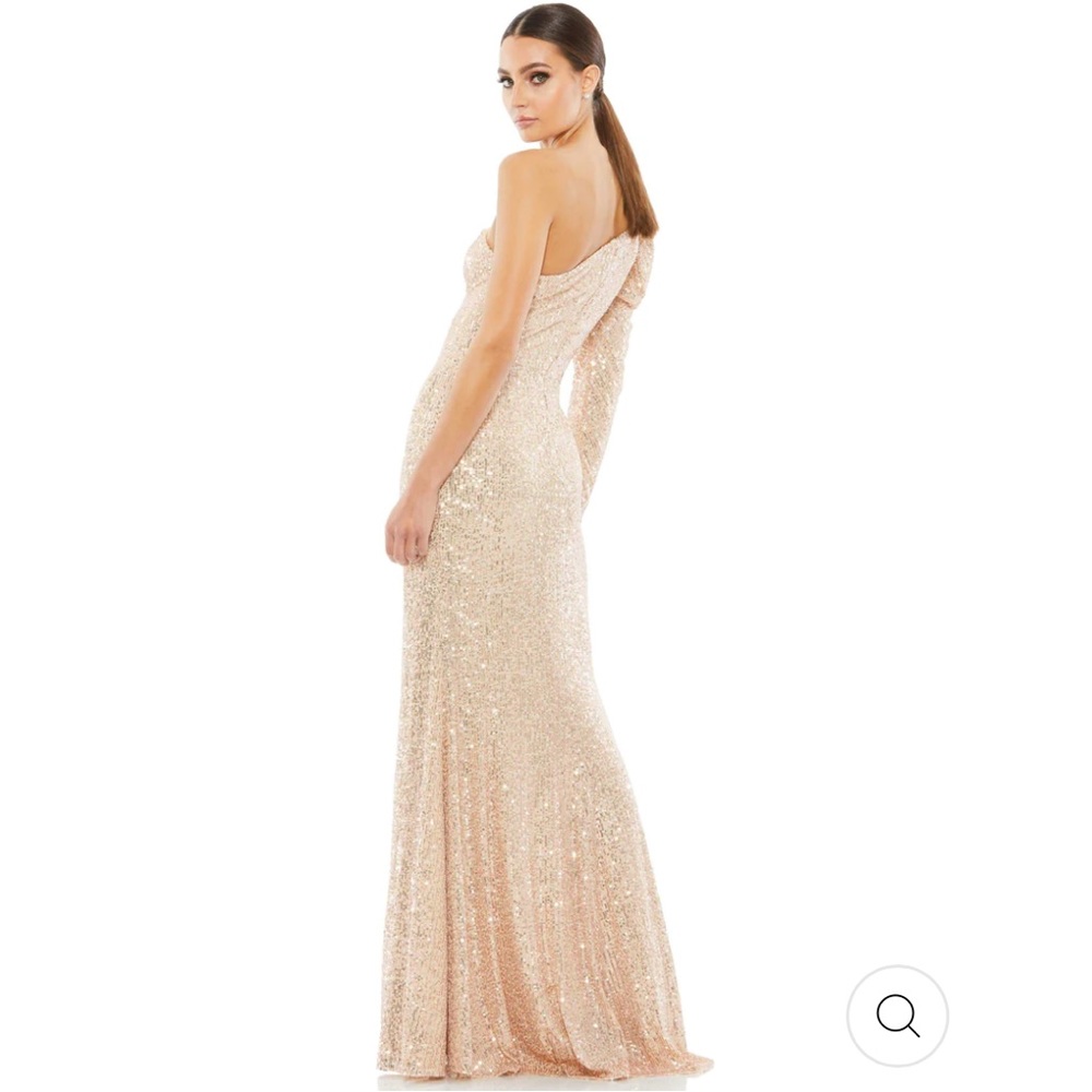 Mac Duggal Rose Gold Sequin One Shoulder Gown NWT - Picture 2 of 6